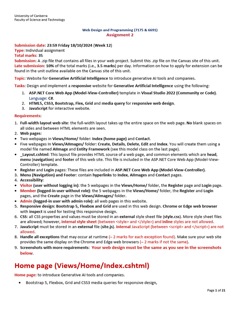 Generative AI Website Assignment Guide | PDF | World Wide Web ...