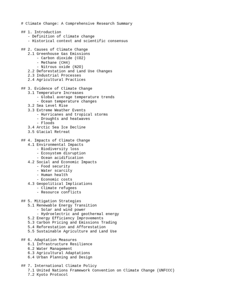 Climate Change Research Overview | PDF | Climate Change | Climate
