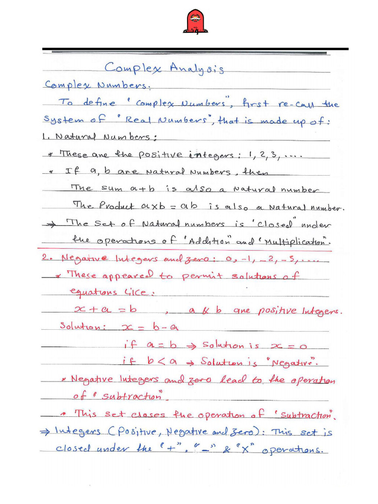 Lecture Notes Complex Analysis Pdf Engineering Mechanical