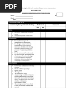 Enteral Tube Feeding Skills Checklist | PDF | Syringe | Medicine