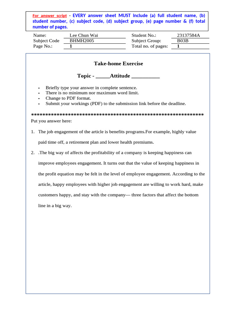 Student Answer Sheet Guidelines | PDF