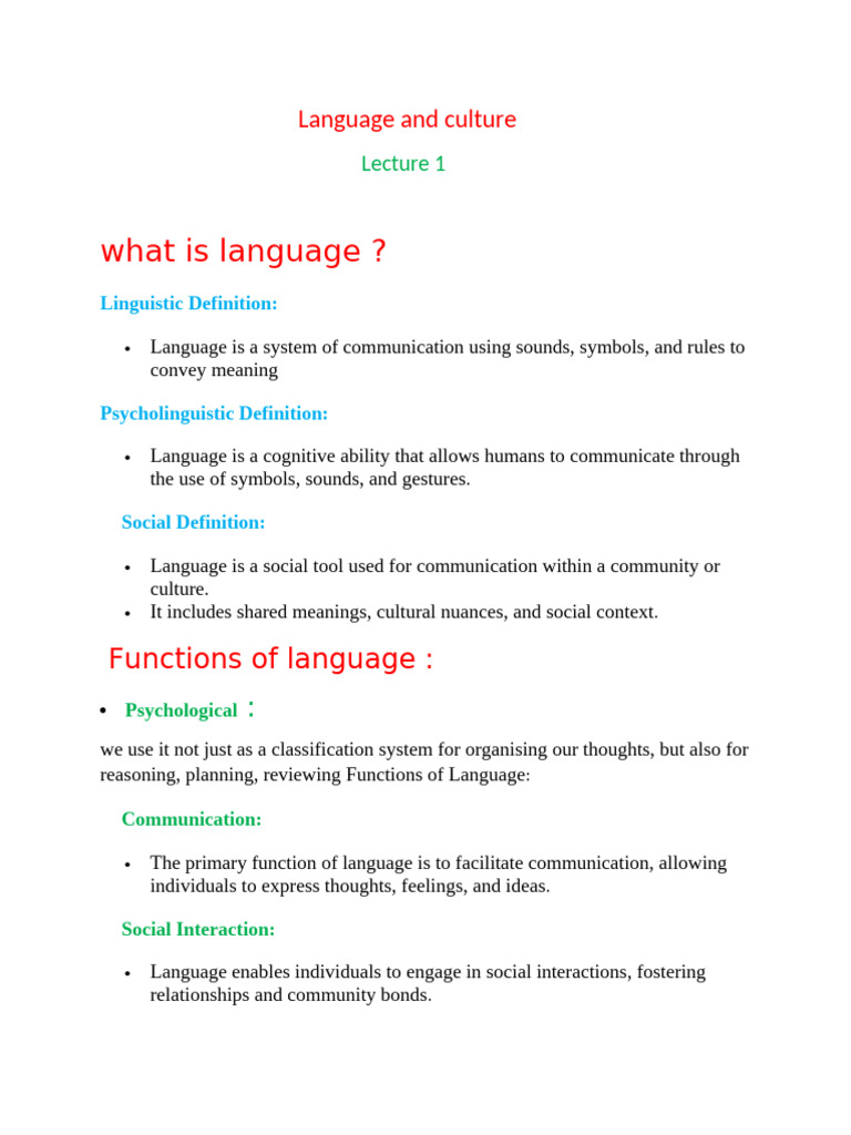 Language and Culture Interconnections | PDF | Dialect | Linguistics