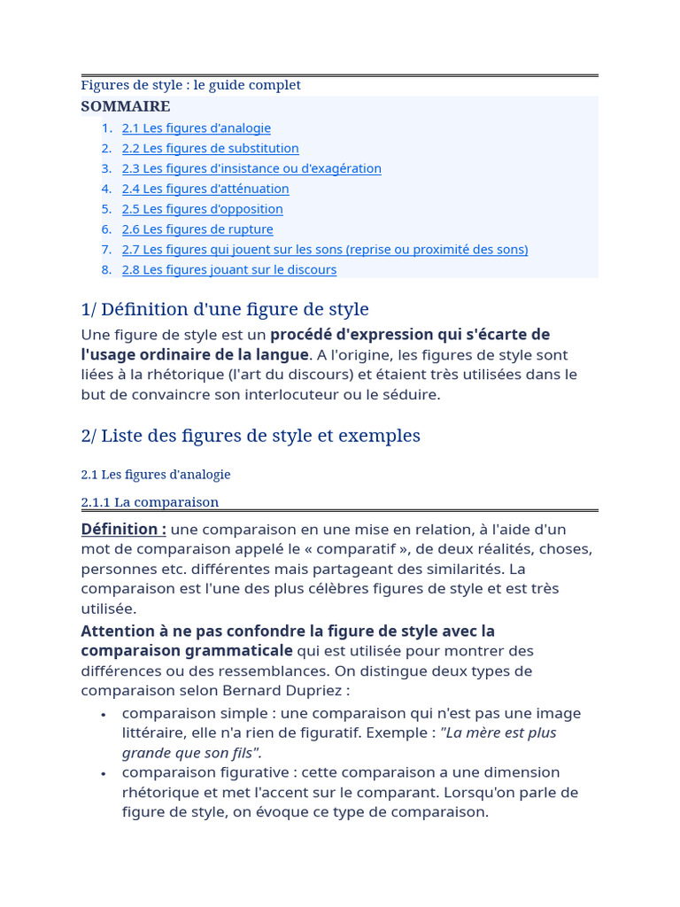 Guide des Figures de Style | PDF | Métaphore