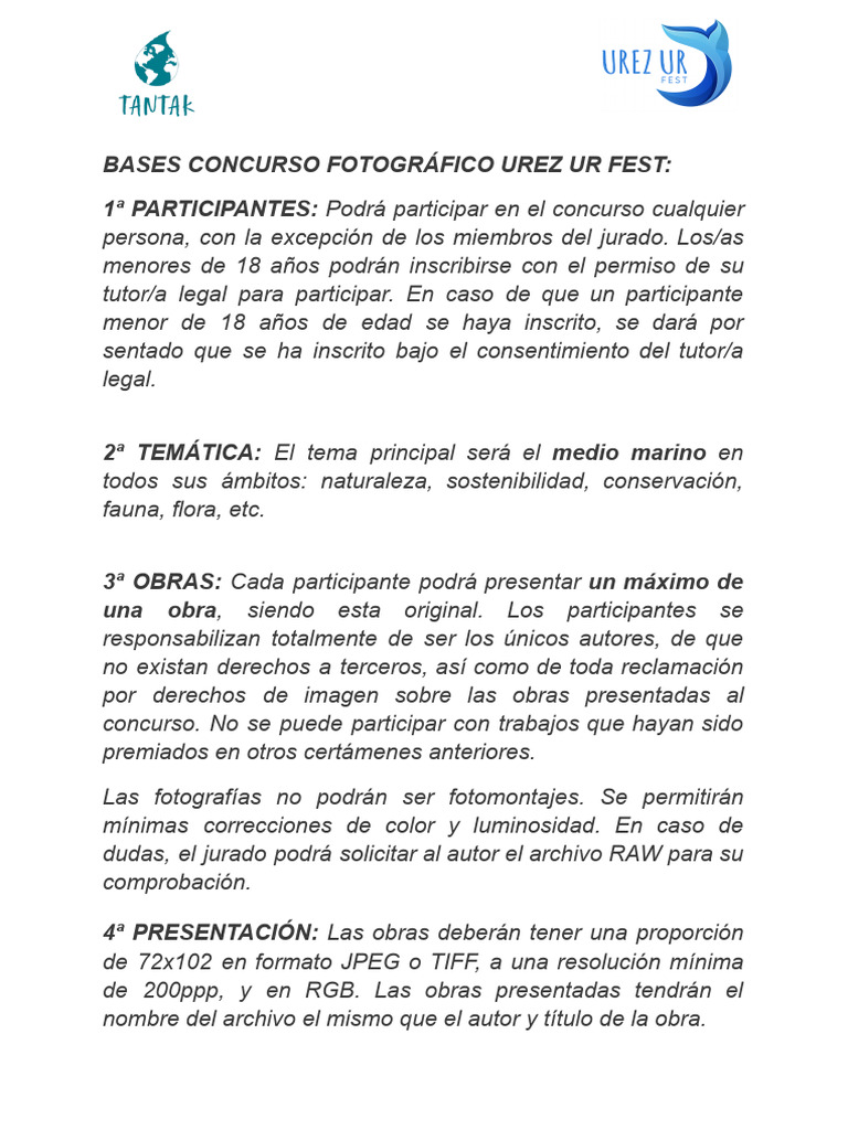 Bases Concurso Fotografico UREZ UR 2024 | PDF | Arte