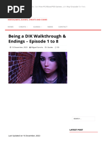 Being A DIK Walkthrough & Endings - Episode 1 To 8