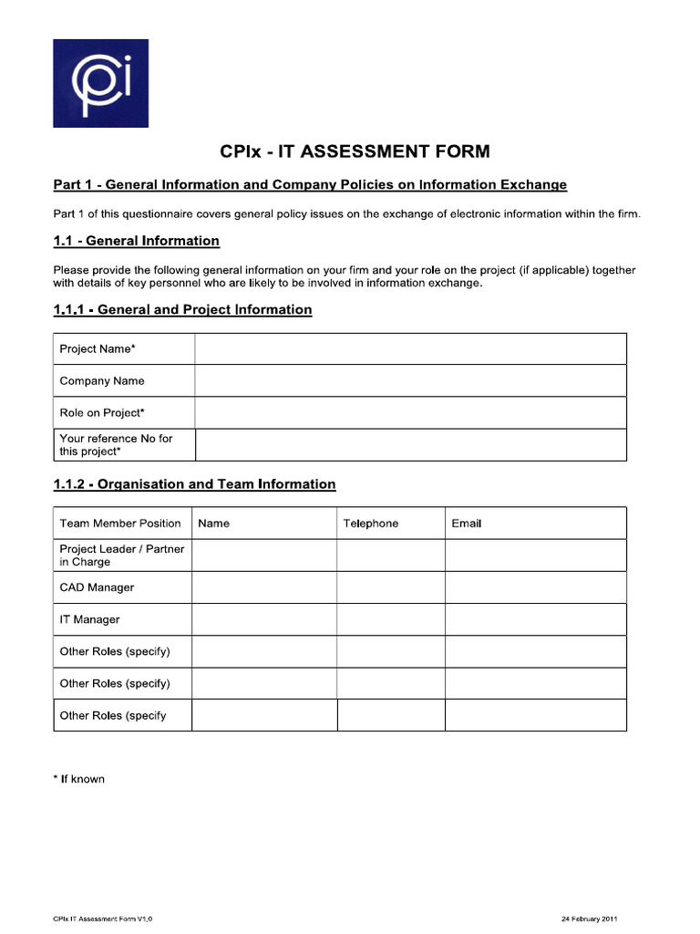 Cpix - It Assessment Form | PDF