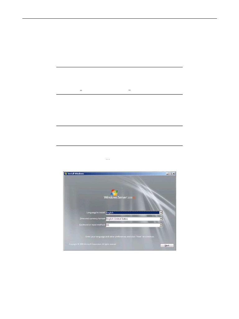 Step-by-Step Windows Server 2008 R2 Install | PDF | Windows Server 2008 ...