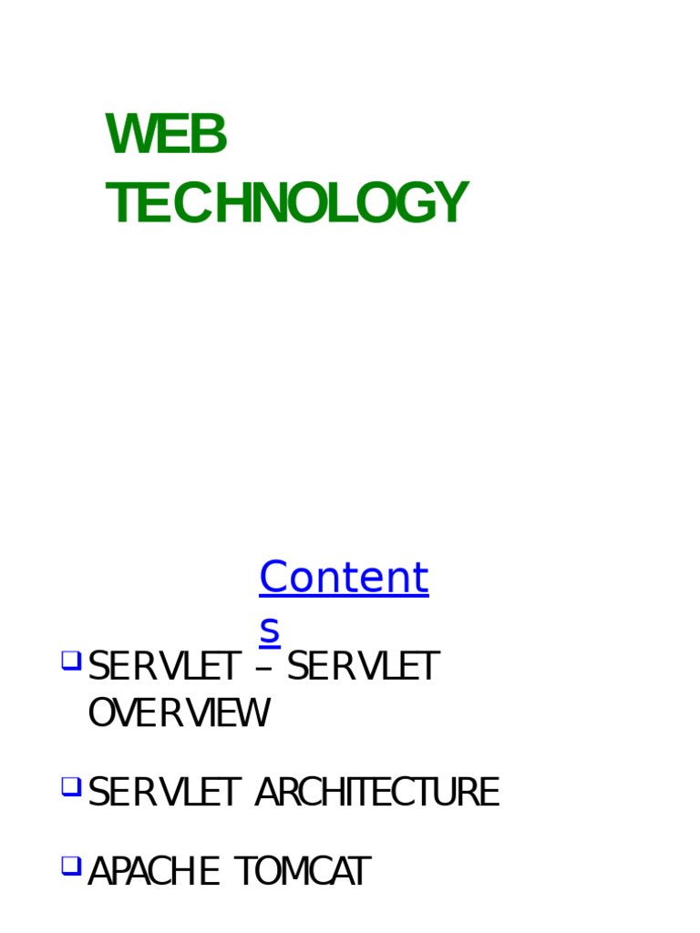 Servlets - Servlet Overview and Architecture (Unit 5) | PDF | Http ...