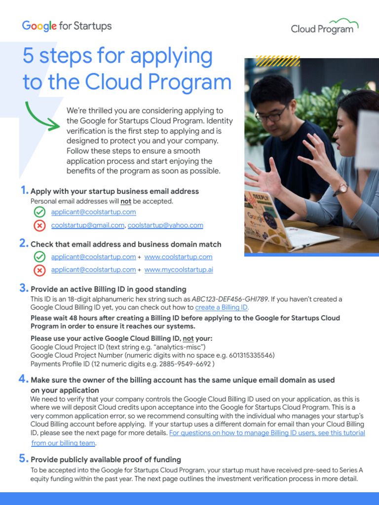 Google Startups Cloud Program Application Guide | PDF | Startup Company ...