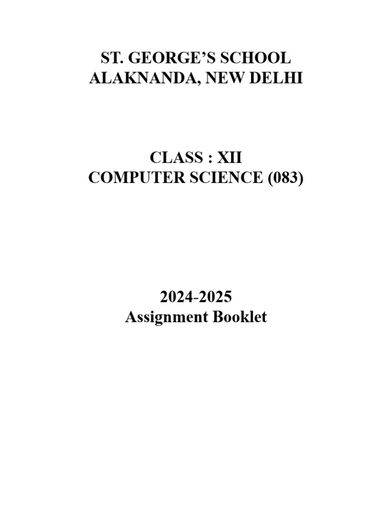 Computer Science Assignment Guide | PDF | Computer Network | Relational ...