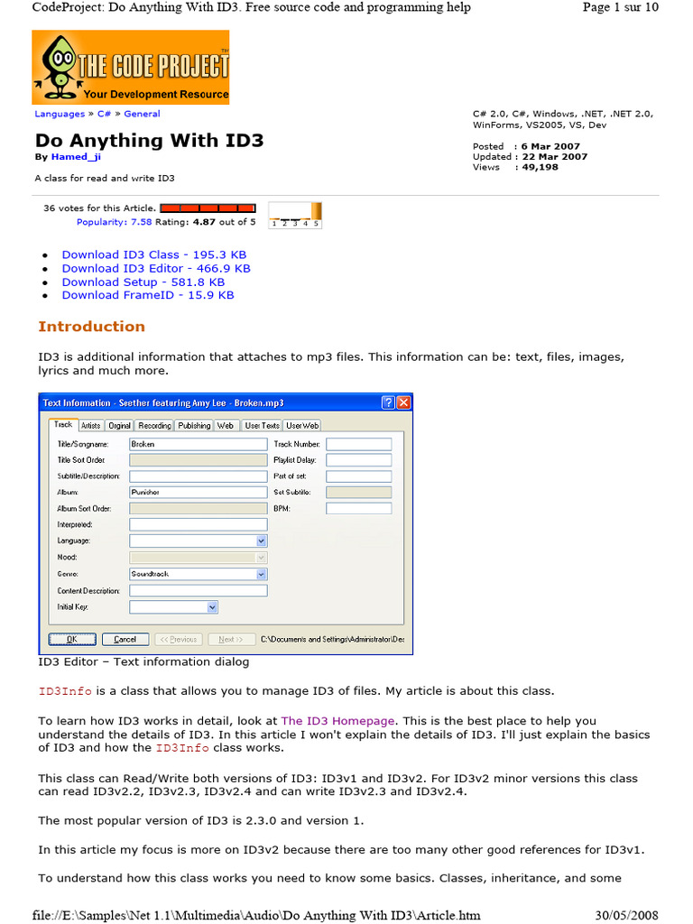 Do Anything With ID3 | PDF | Software | Computer Engineering