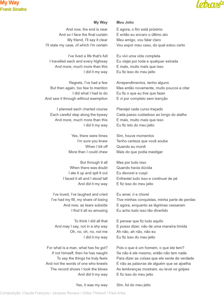 Letra e Tradução de 