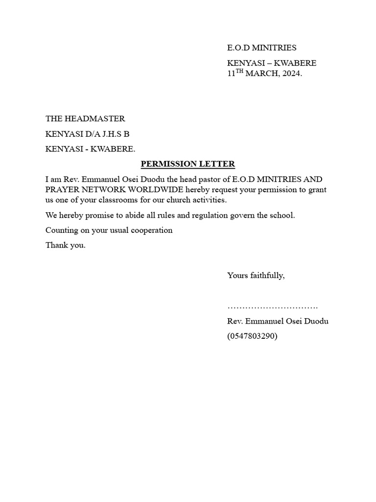 Permission Letter | PDF