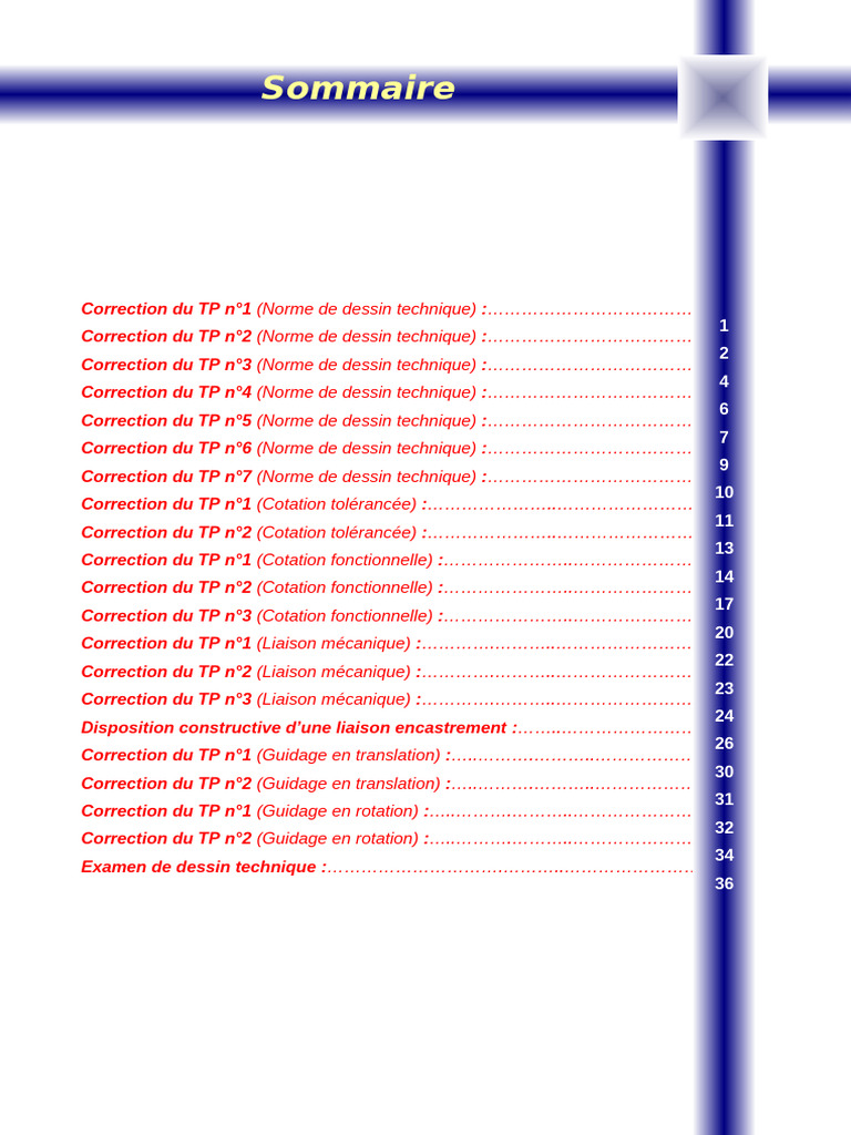 Sommaire des corrections de TP | PDF | Dessin technique