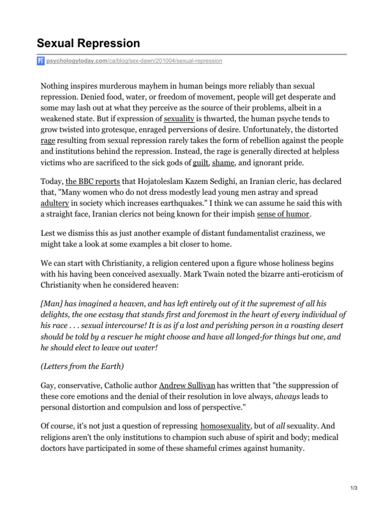 Sexual Repression | PDF | Circumcision