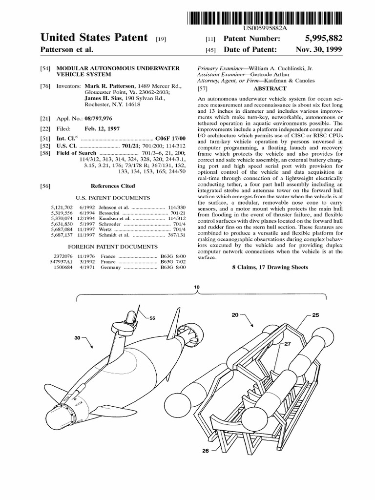 United States Patent (19) : 11 Patent Number: 5,995,882 (45) Date of ...