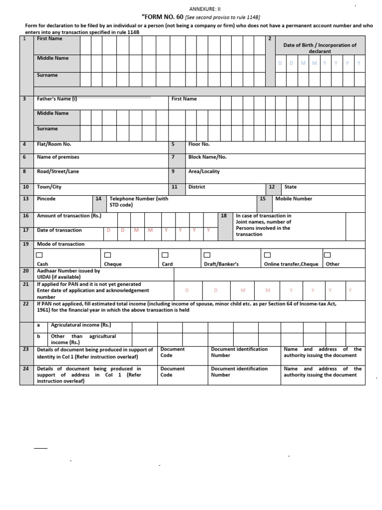FORM NO. 60 | PDF | Taxes | Payments