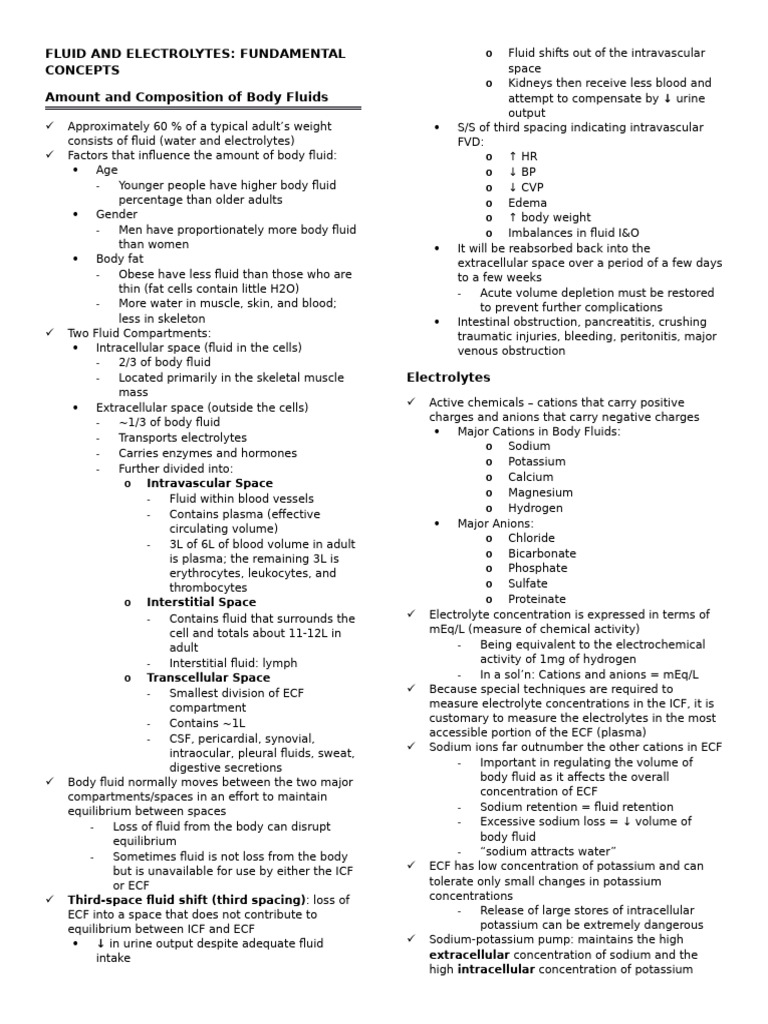 Fluid and Electrolytes | PDF | Angiotensin | Kidney