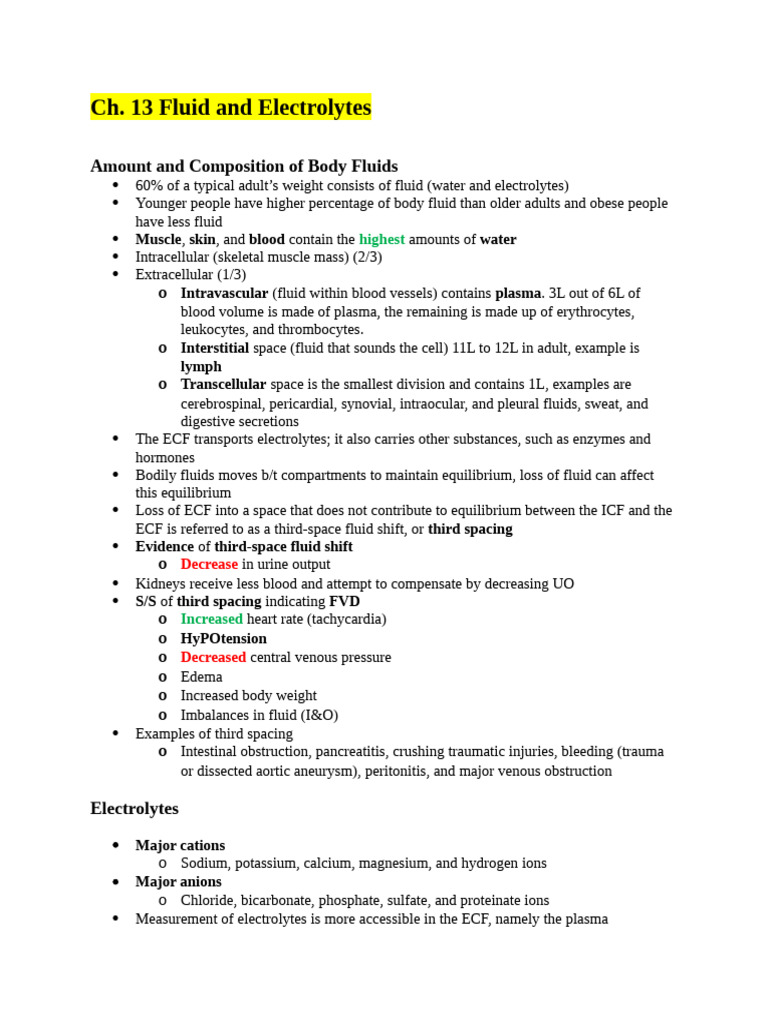 Fluid and Electrolyte Balance Overview | PDF | Angiotensin | Kidney