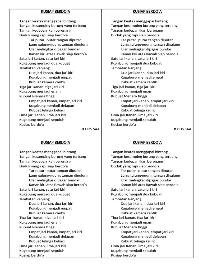Asyair Didikan Subuh Kusiap Berdoa | PDF | Seni & Disiplin Bahasa