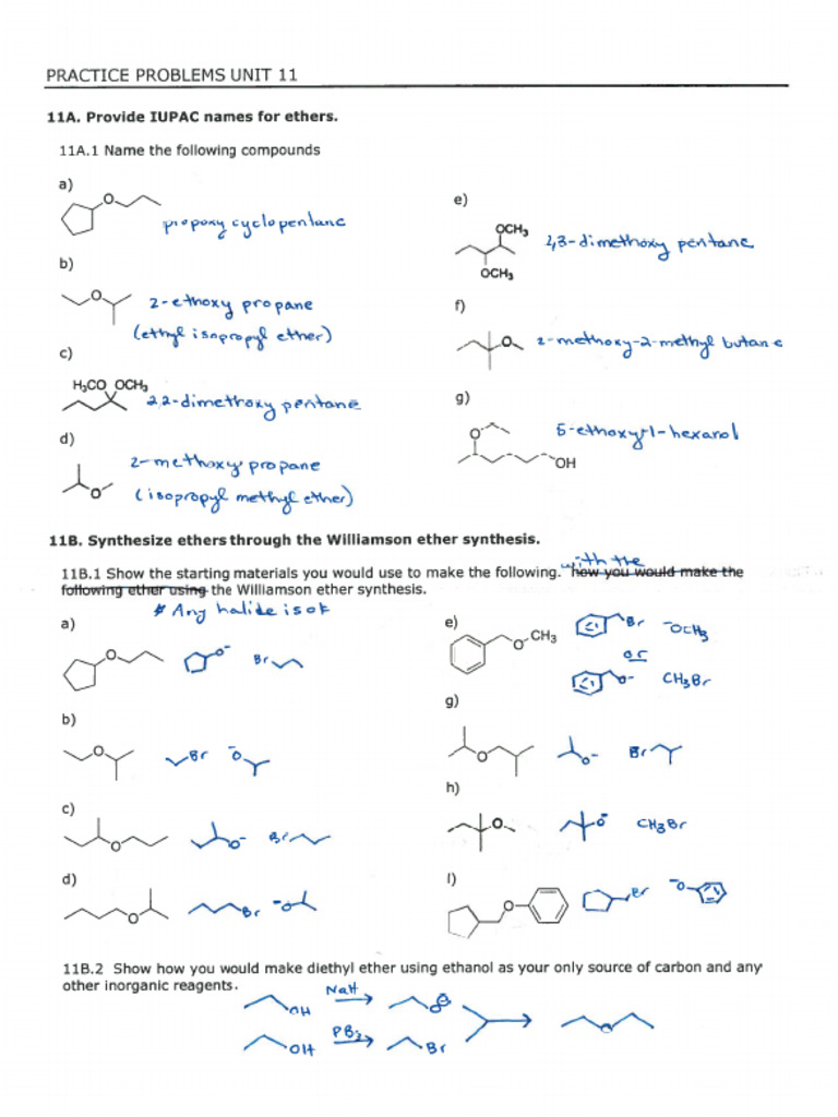 CHM241 U11 Practice Key | PDF