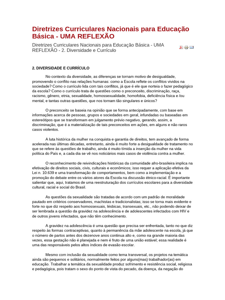 Diretrizes Curriculares Nacionais para Educação Básica | PDF ...