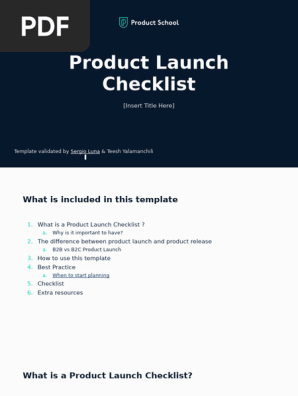 PRODUCT LAUNCH CHECKLIST