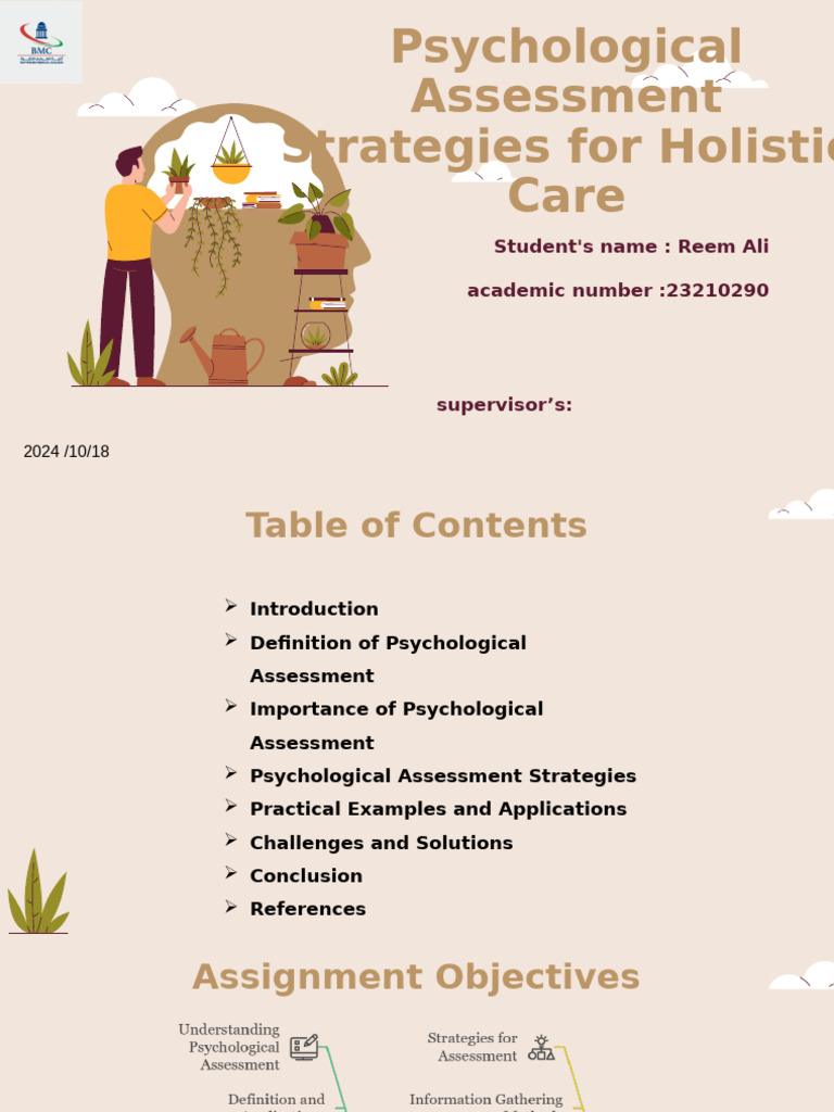 Psychological Assessment Strategies For Holistic Care | PDF ...