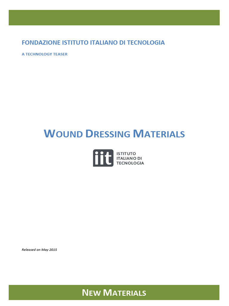 NEW - Technology Teaser - Wound Dressing Material - Z.2 | PDF | Surgery ...