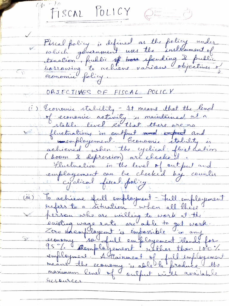 FISCAL POLICY Notes | PDF