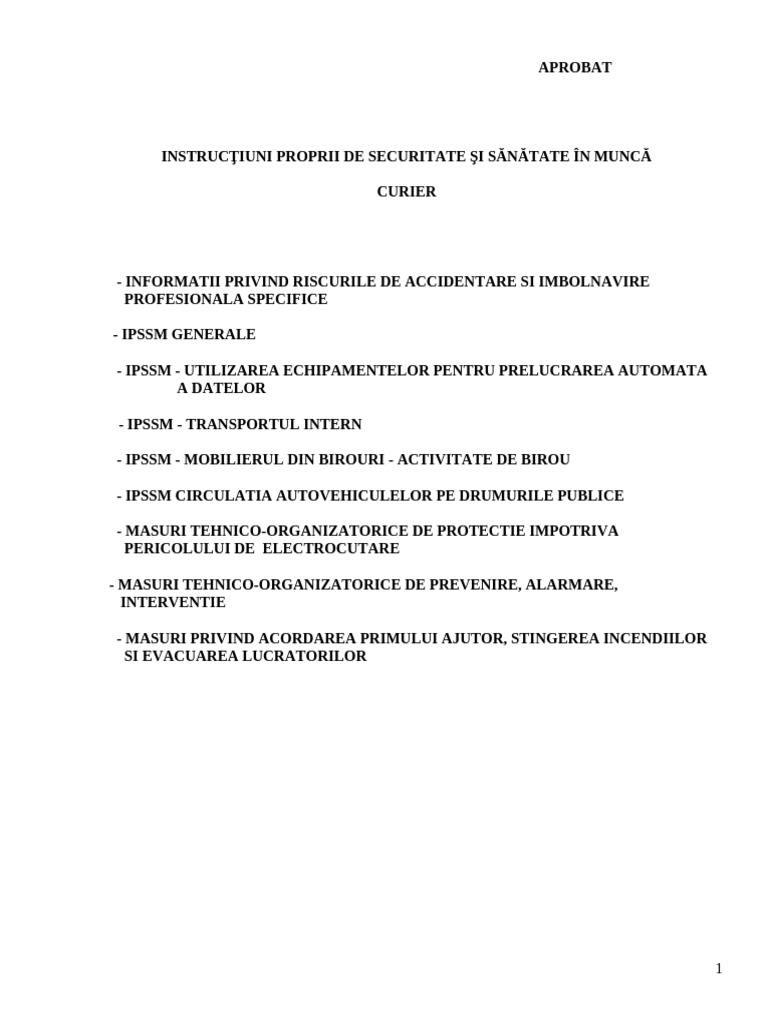 Instructiuni Curier | PDF
