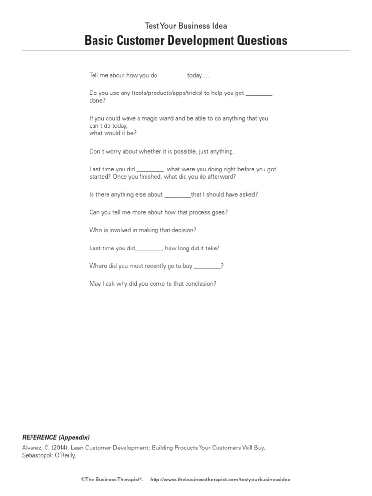 CustomerInterview-questions | PDF | Experiment | Cognition