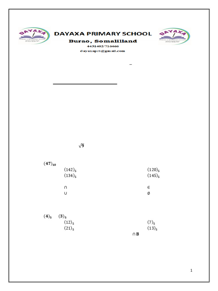 Grade 7 Maths Exam 2024-2025 | PDF | Numbers | Mathematical Objects