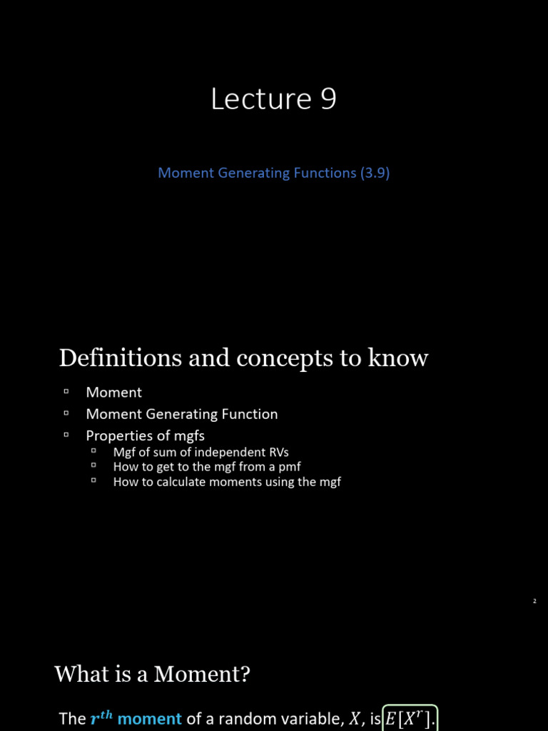 9+Moment+Generating+Functions+ (3 9) | PDF | Random Variable ...
