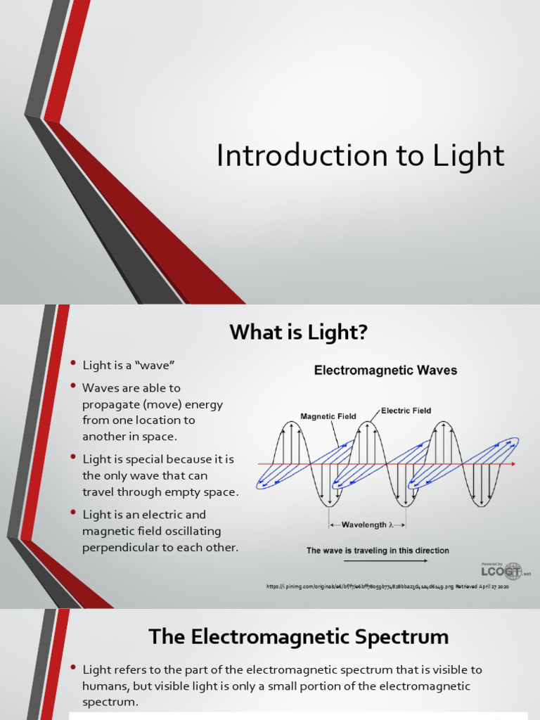 Sources of Light Slide 13-22 | PDF | Electromagnetic Radiation | Waves