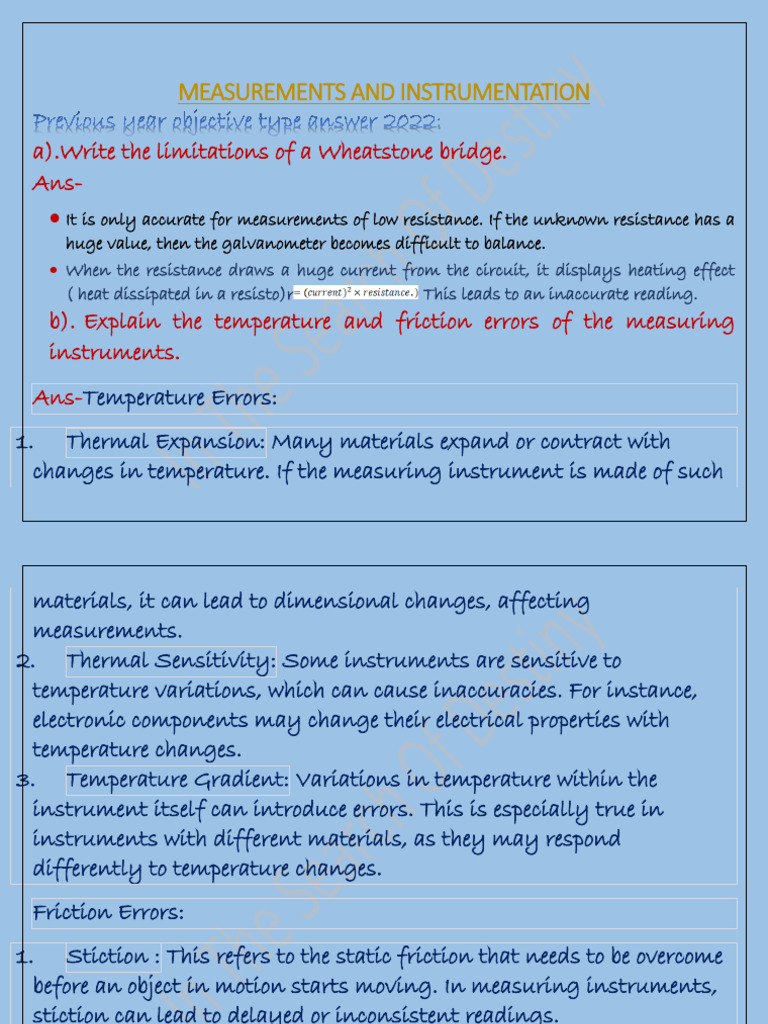 Measurement Errors in Instruments Explained | PDF | Digital To Analog ...