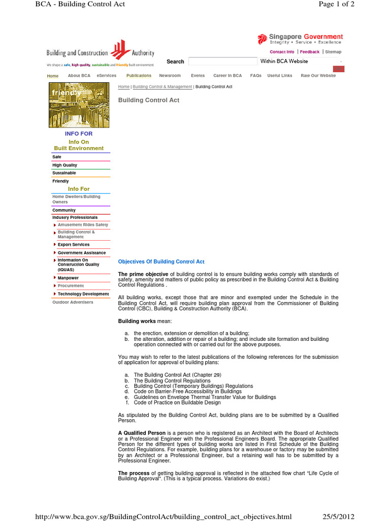 Building Control Act_Objectives | PDF