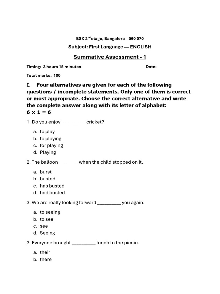 9th Grade English Summative Assessment | PDF | Linguistics