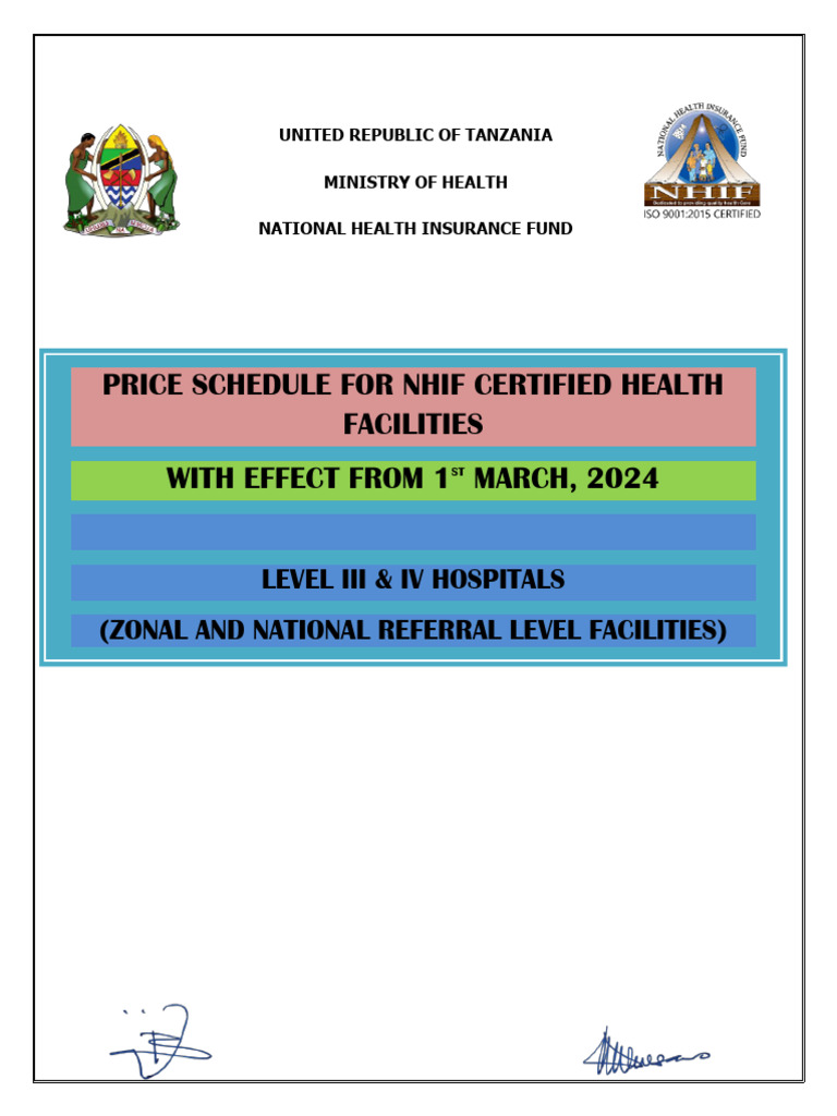 NHIF Benefit Package 2024 Overview | PDF | Intensive Care Unit | Hospital