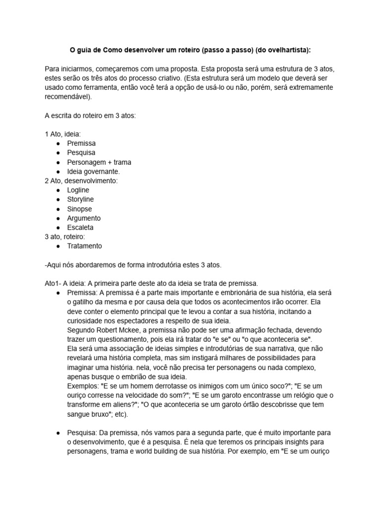 Estrutura de Roteiro em 3 Atos | PDF | Roteiro | Narrativa