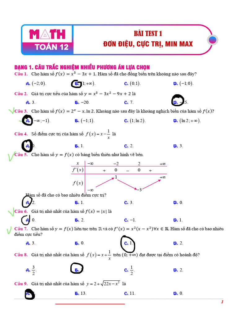 Test 1 - Test 8 | PDF