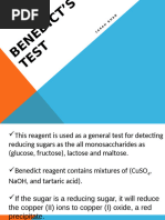 Benedict's Test for Reducing Sugars | PDF