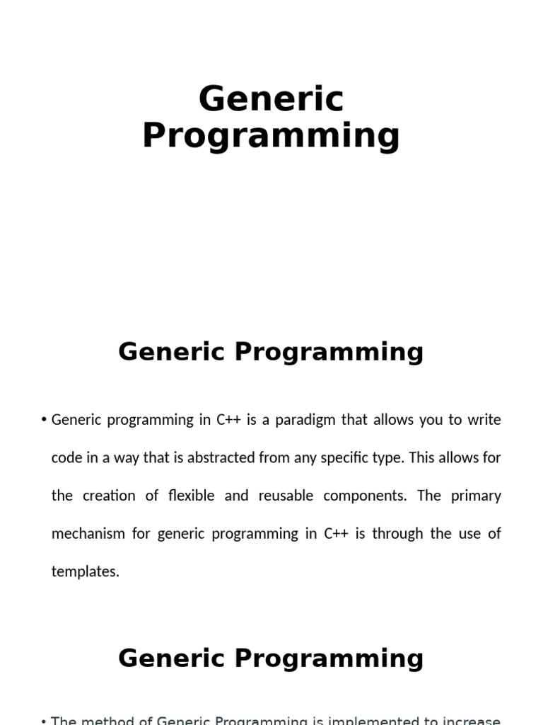 Templates Generic Programming | PDF | C++ | Integer (Computer Science)