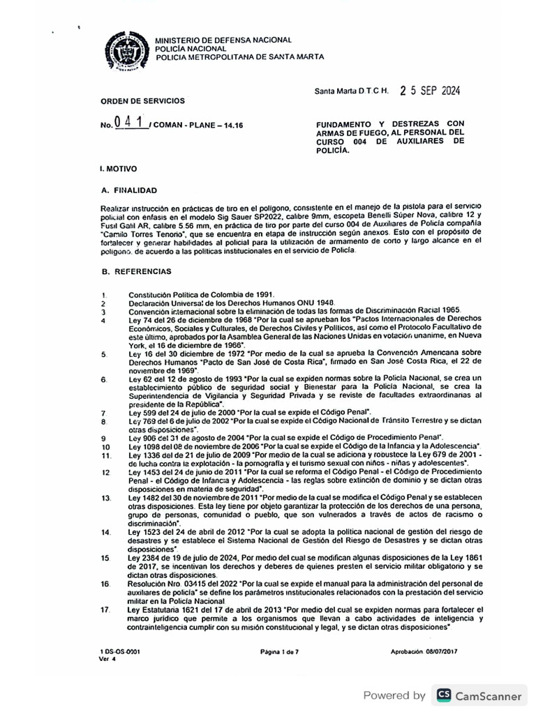Anexo de La Orden de Servicio 041 de 25 Dep 2024 Curso 004 | PDF