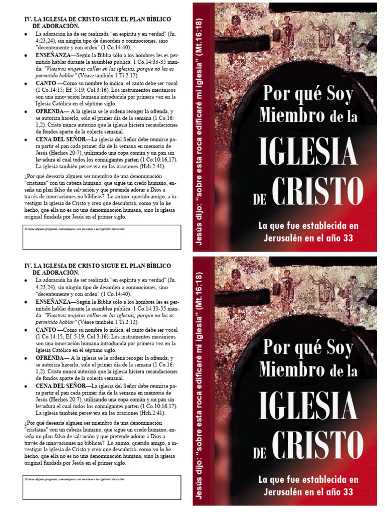 Adoración Bíblica en la Iglesia de Cristo | PDF | Cristo (título ...