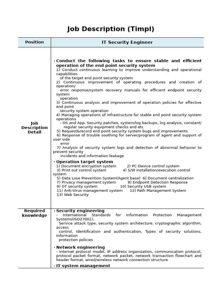 IT - IT Security Engineer - English | PDF | Security | Computer Security