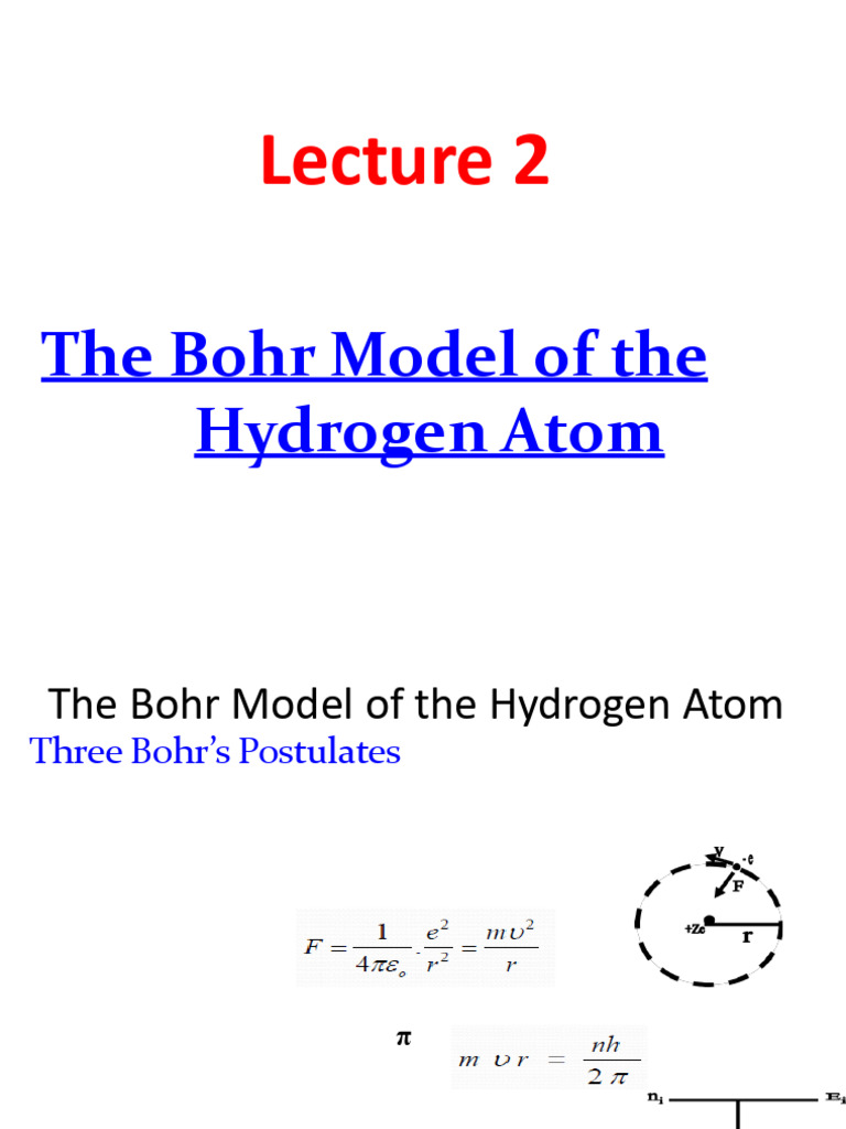 Bohr Model of Hydrogen Atom Explained | PDF | Teaching Methods ...