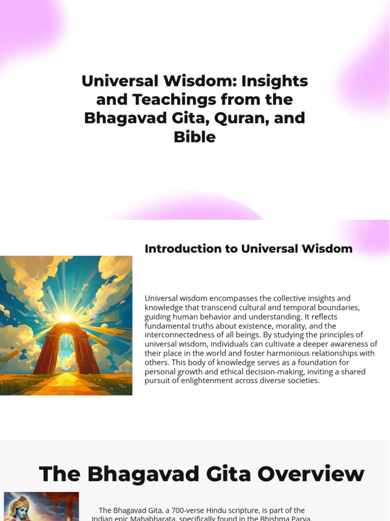 Slidesgo Universal Wisdom Insights and Teachings From The Bhagavad Gita ...