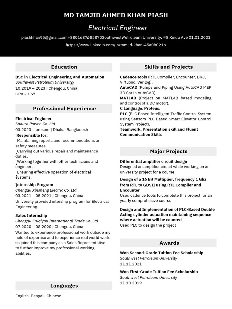 Electrical Engineer's Career Path | PDF | Engineering | Computer ...