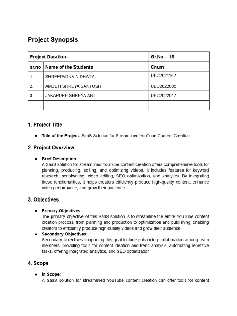 CMS Project Synopsis Submission | PDF | You Tube | Cloud Computing